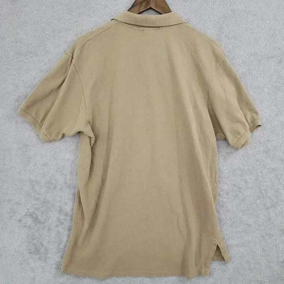 Vtg Polo By Ralph Lauren Men's Beige Short Sleeve Polo Shirt Size L 19CT - Picture 2 of 6